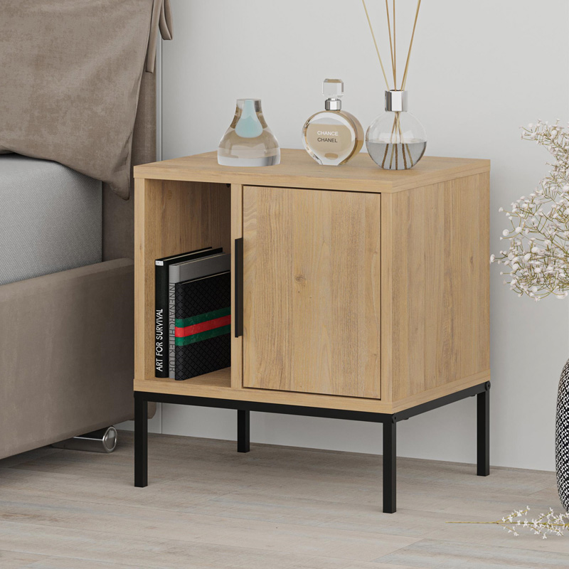 Κομοδίνο Σέριφος 42 χρώμα saphhire oak 45x35x50εκ.