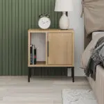 Κομοδίνο Σέριφος 42 χρώμα saphhire oak 45x35x50εκ. – εικόνα 3