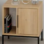Κομοδίνο Σέριφος 42 χρώμα saphhire oak 45x35x50εκ. – εικόνα 4