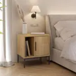 Κομοδίνο Σέριφος 42 χρώμα saphhire oak 45x35x50εκ. – εικόνα 5