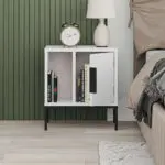 Κομοδίνο Σέριφος 42 χρώμα λευκό 45x35x50εκ. – εικόνα 2