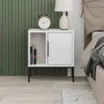 Κομοδίνο Σέριφος 42 χρώμα λευκό 45x35x50εκ. – εικόνα 3