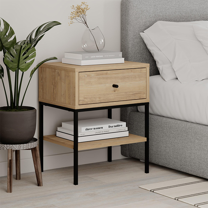 Κομοδίνο Νάξος 69 χρώμα saphhire oak 45x35x56εκ.