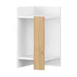 Κομοδίνο Πίνδος 97 αριστερό χρώμα λευκό – saphhire oak 30×31,7×55εκ. – εικόνα 4