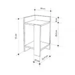Κομοδίνο Πίνδος 97 αριστερό χρώμα λευκό – saphhire oak 30×31,7×55εκ. – εικόνα 5