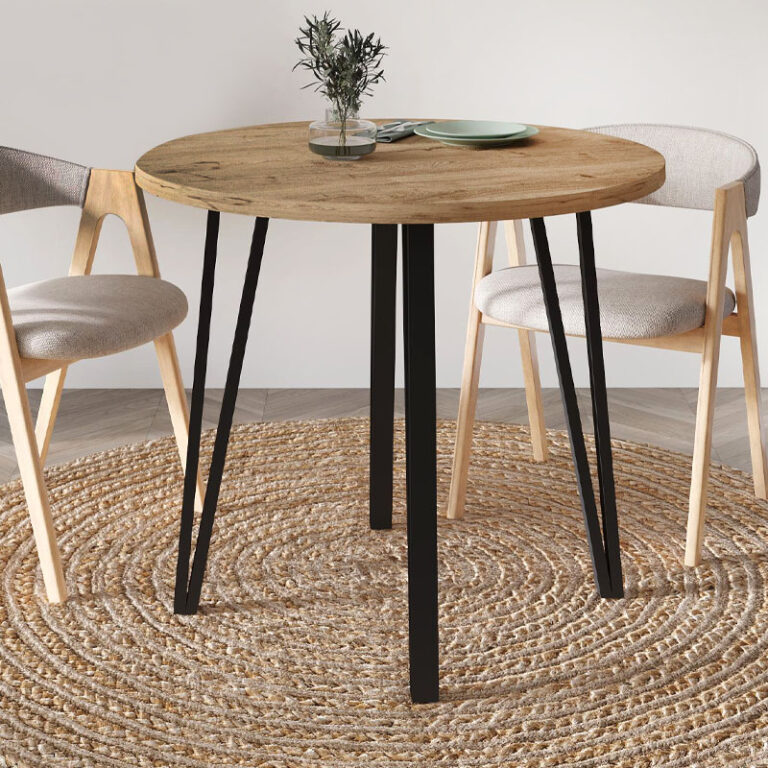 Τραπέζι Xana χρώμα sepet oak Ø90×77,5εκ.