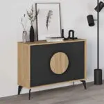 Μπουφές Σύμη 55 χρώμα sapphire oak – silky black 110x40x82εκ.