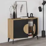 Μπουφές Σύμη 55 χρώμα sapphire oak – silky black 110x40x82εκ. – εικόνα 2