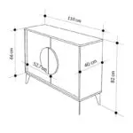 Μπουφές Σύμη 55 χρώμα sapphire oak – silky black 110x40x82εκ. – εικόνα 6