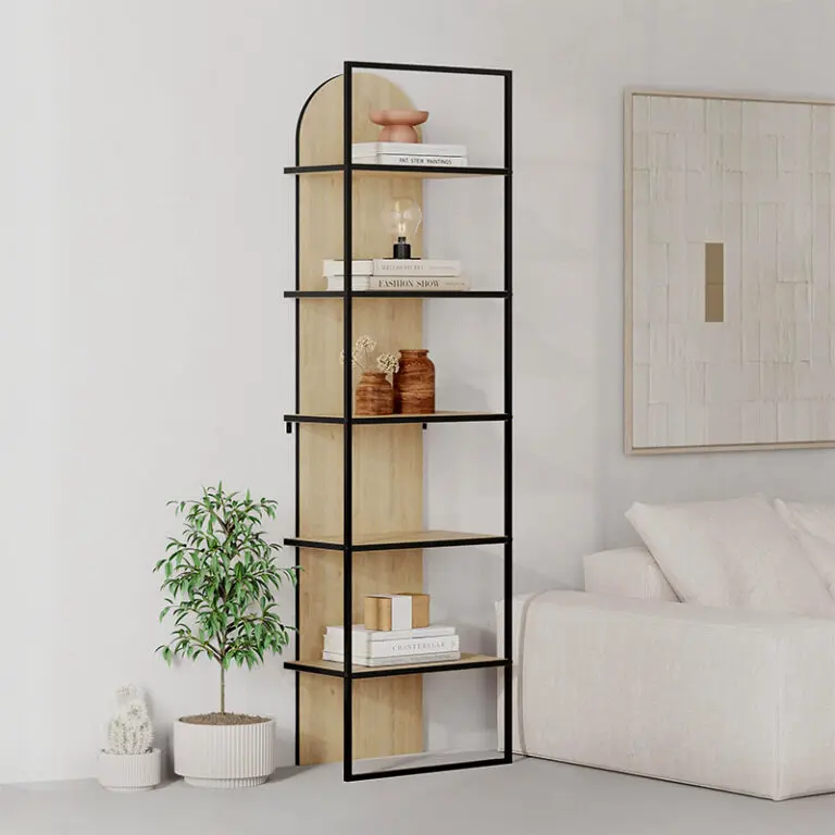Βιβλιοθήκη Παρνασσός 81 χρώμα sapphire oak 53×31,7×180εκ.