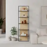 Βιβλιοθήκη Παρνασσός 81 χρώμα sapphire oak 53×31,7×180εκ. – εικόνα 2