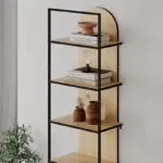 Βιβλιοθήκη Παρνασσός 81 χρώμα sapphire oak 53×31,7×180εκ. – εικόνα 3