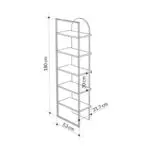 Βιβλιοθήκη Παρνασσός 81 χρώμα sapphire oak 53×31,7×180εκ. – εικόνα 7