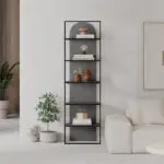 Βιβλιοθήκη Παρνασσός 81 χρώμα γκρι ρετρό 53×31,7×180εκ. – εικόνα 2