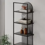 Βιβλιοθήκη Παρνασσός 81 χρώμα γκρι ρετρό 53×31,7×180εκ. – εικόνα 3