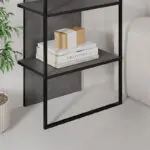 Βιβλιοθήκη Παρνασσός 81 χρώμα γκρι ρετρό 53×31,7×180εκ. – εικόνα 5