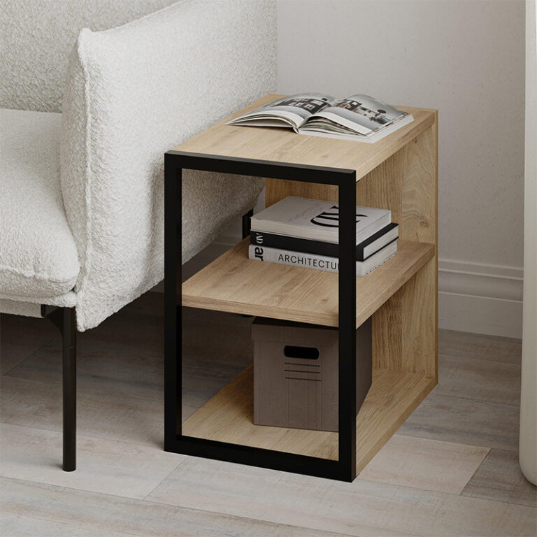 Τραπεζάκι βοηθητικό – Κομοδίνο Echo χρώμα sapphire oak 30x42x45εκ.