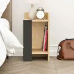 Κομοδίνο Πίνδος 97 δεξί χρώμα sapphire oak – ανθρακί 25x27x60εκ. – εικόνα 3