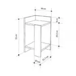Κομοδίνο Πίνδος 97 δεξί χρώμα black wood 25x27x60εκ. – εικόνα 5