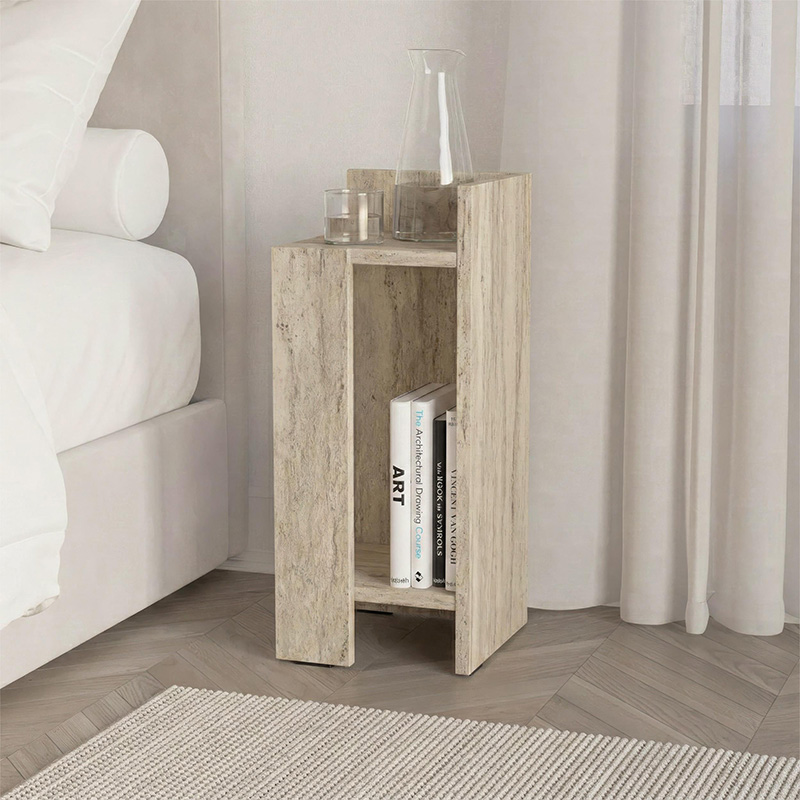 Κομοδίνο Πίνδος 97 δεξί χρώμα travertine 25x27x60εκ.