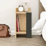 Κομοδίνο Πίνδος 97 αριστερό χρώμα sapphire oak – ανθρακί 25x27x60εκ. – εικόνα 3