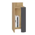 Κομοδίνο Πίνδος 97 αριστερό χρώμα sapphire oak – ανθρακί 25x27x60εκ. – εικόνα 4