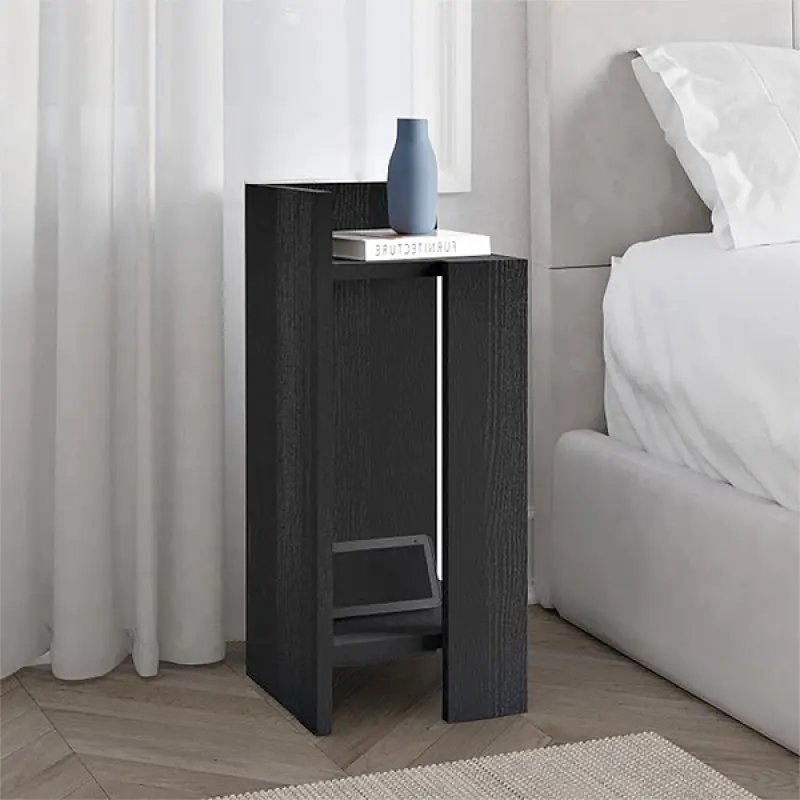 Κομοδίνο Πίνδος 97 αριστερό χρώμα black wood 25x27x60εκ.