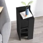 Κομοδίνο Πίνδος 97 αριστερό χρώμα black wood 25x27x60εκ. – εικόνα 2