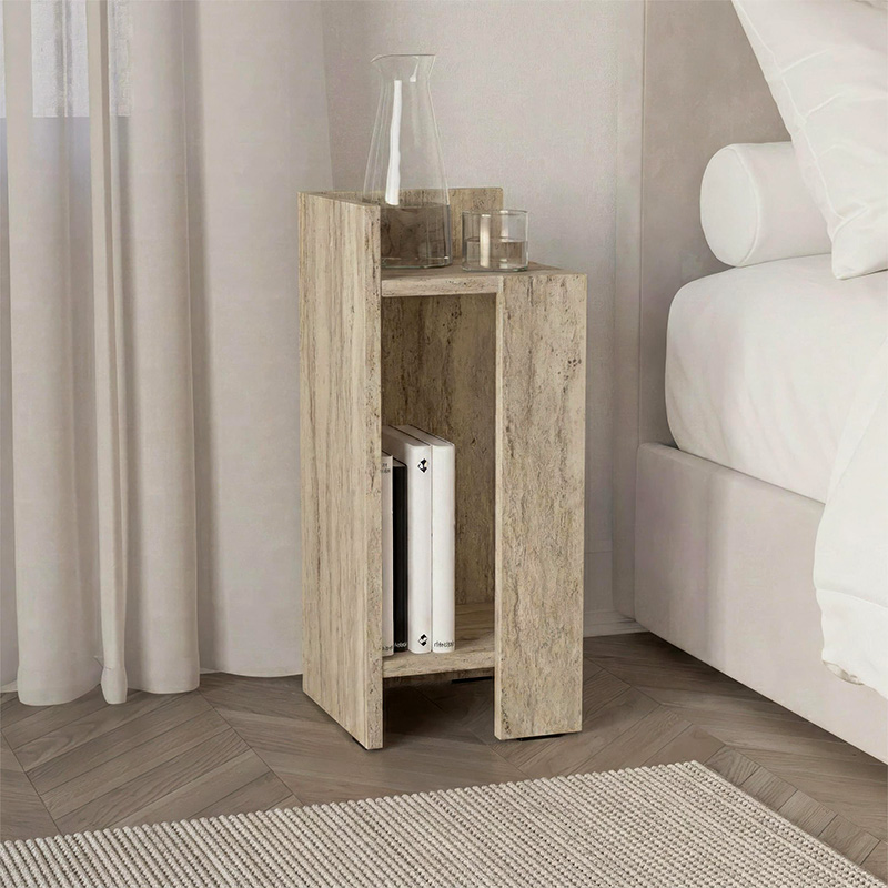 Κομοδίνο Πίνδος 97 αριστερό χρώμα travertine 25x27x60εκ.