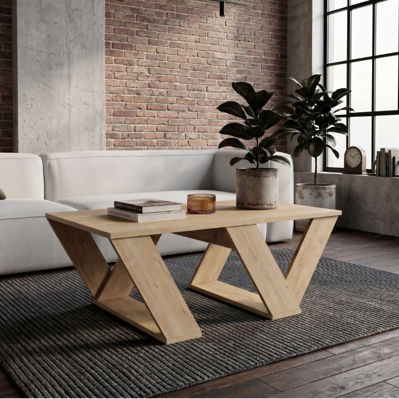 Τραπεζάκι σαλονιού Τήνος 87 χρώμα sapphire oak 110x60x40εκ.