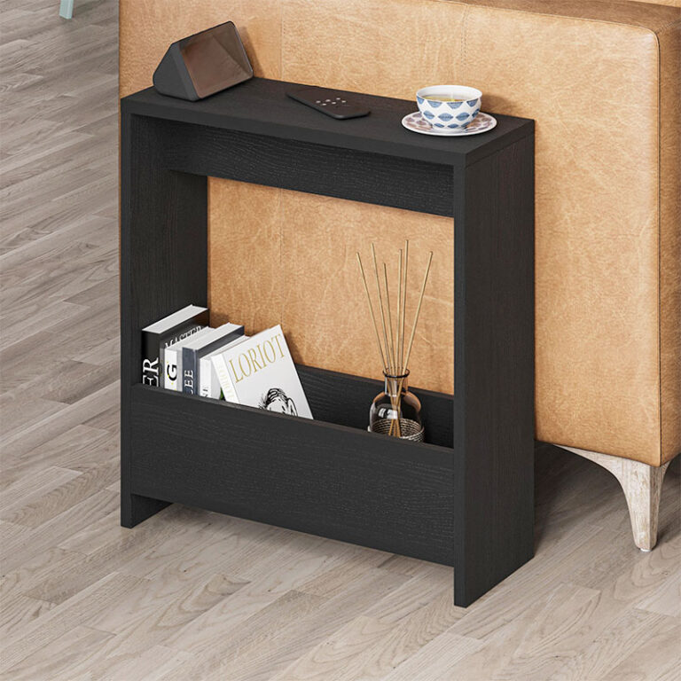 Τραπεζάκι βοηθητικό Simpi χρώμα black wood 55x20x60εκ.