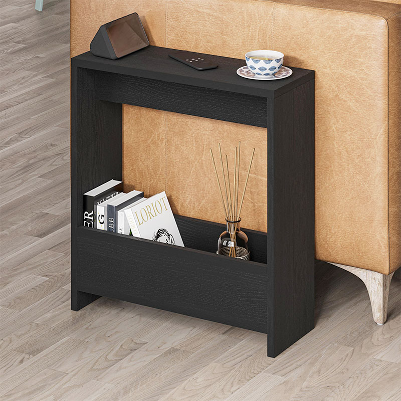Τραπεζάκι βοηθητικό Θήρα 28 χρώμα black wood 55x20x60εκ.