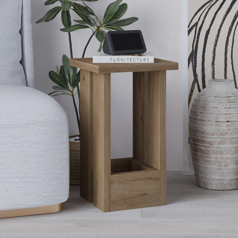 Τραπεζάκι βοηθητικό Μυκήνες 91 χρώμα sepet oak 30x30x50,3εκ.