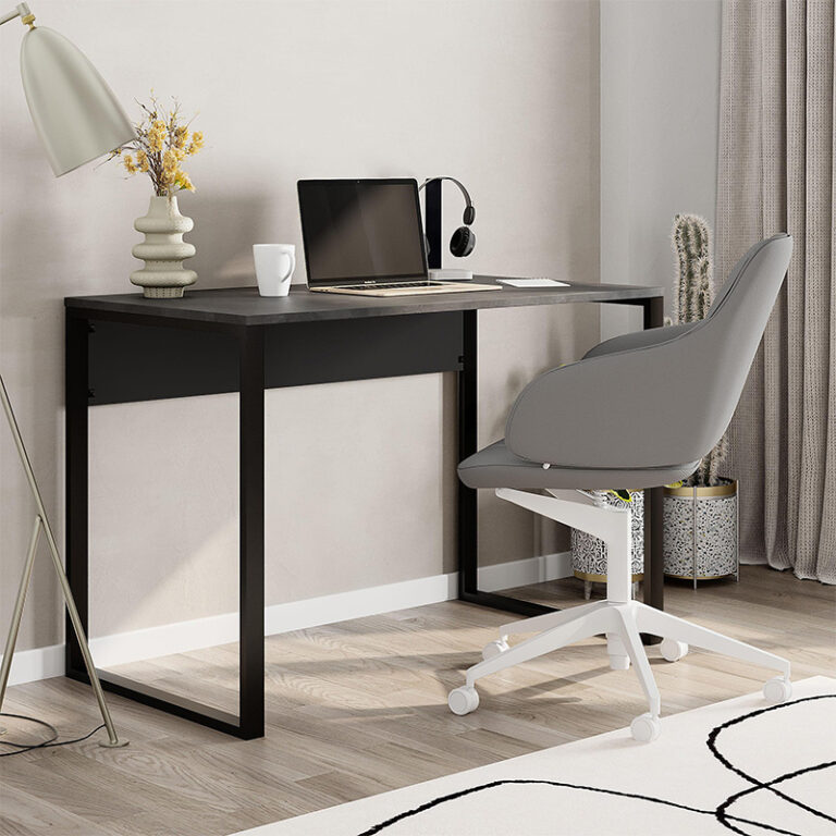 Γραφείο εργασίας Inna Megapap χρώμα γκρι ρετρό – silky black 100x60x75εκ.