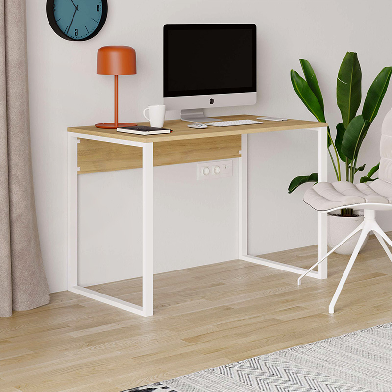 Γραφείο εργασίας Λευκάδα 20 χρώμα sapphire oak - λευκό 100x60x75εκ.