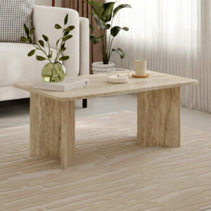 Τραπεζάκι σαλονιού Sam χρώμα travertine 100x60x41,8εκ.