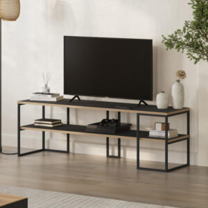 Έπιπλο τηλεόρασης Friday χρώμα black wood 140x37x45εκ.