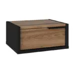 Κομοδίνο επιτοίχιο Θάσος 60 χρώμα black wood – καρυδί Ud 40x33x18,5εκ. – εικόνα 5