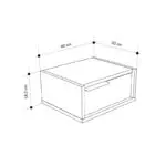 Κομοδίνο επιτοίχιο Θάσος 60 χρώμα black wood – καρυδί Ud 40x33x18,5εκ. – εικόνα 6