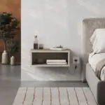 Κομοδίνο επιτοίχιο Χίος 78 με LED χρώμα καρυδί Ud – sandstone 45x30x18εκ. – εικόνα 3