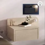 Κομοδίνο επιτοίχιο Αντίπαρος 72 με LED χρώμα light oak 52×33,6×28εκ.