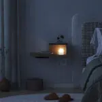 Κομοδίνο επιτοίχιο Λευκάδα 59 με LED χρώμα sepet oak 40x30x16,2εκ. – εικόνα 2