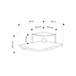 Κομοδίνο επιτοίχιο Λευκάδα 59 με LED χρώμα sepet oak 40x30x16,2εκ. – εικόνα 7