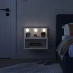 Κομοδίνο επιτοίχιο Μετέωρα 96 με LED χρώμα λευκό 40x30x33,8εκ. – εικόνα 2
