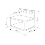 Κομοδίνο επιτοίχιο Μετέωρα 96 με LED χρώμα sapphire oak 40x30x33,8εκ. – εικόνα 7