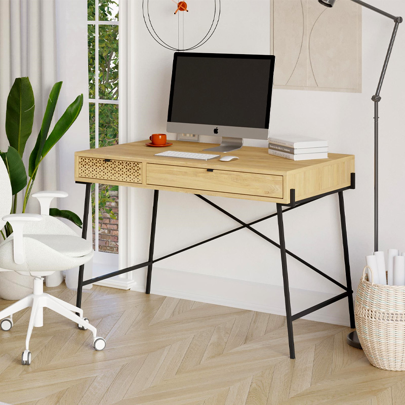 Γραφείο εργασίας Νάξος 23 χρώμα sapphire oak 113,4x60x77,5εκ.