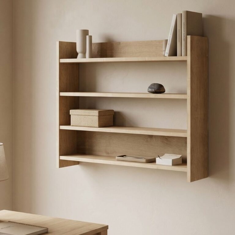 Ραφιέρα τοίχου Lane χρώμα sapphire oak 85x15x66εκ.