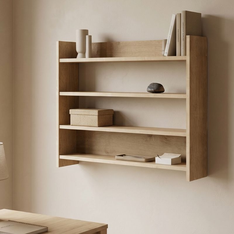 Ραφιέρα τοίχου Κάρπαθος 20 χρώμα sapphire oak 85x15x66εκ.