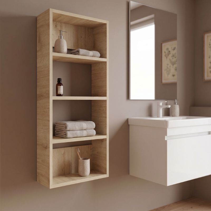 Ραφιέρα τοίχου Αστυπάλαια 62 χρώμα sapphire oak 40x15x90εκ.