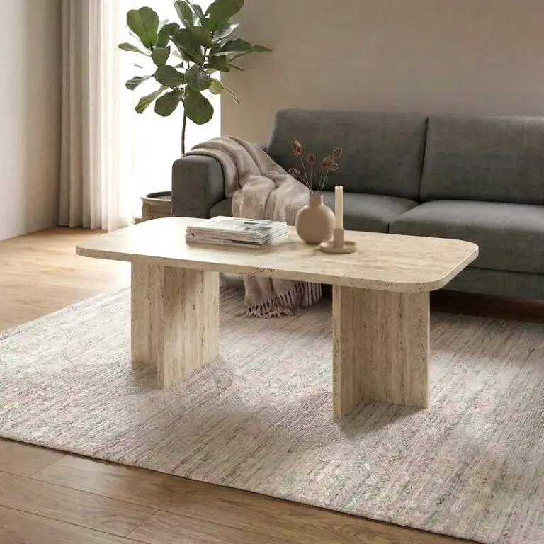 Τραπεζάκι σαλονιού Μετέωρα 49 χρώμα travertine 100x60x41,8εκ.